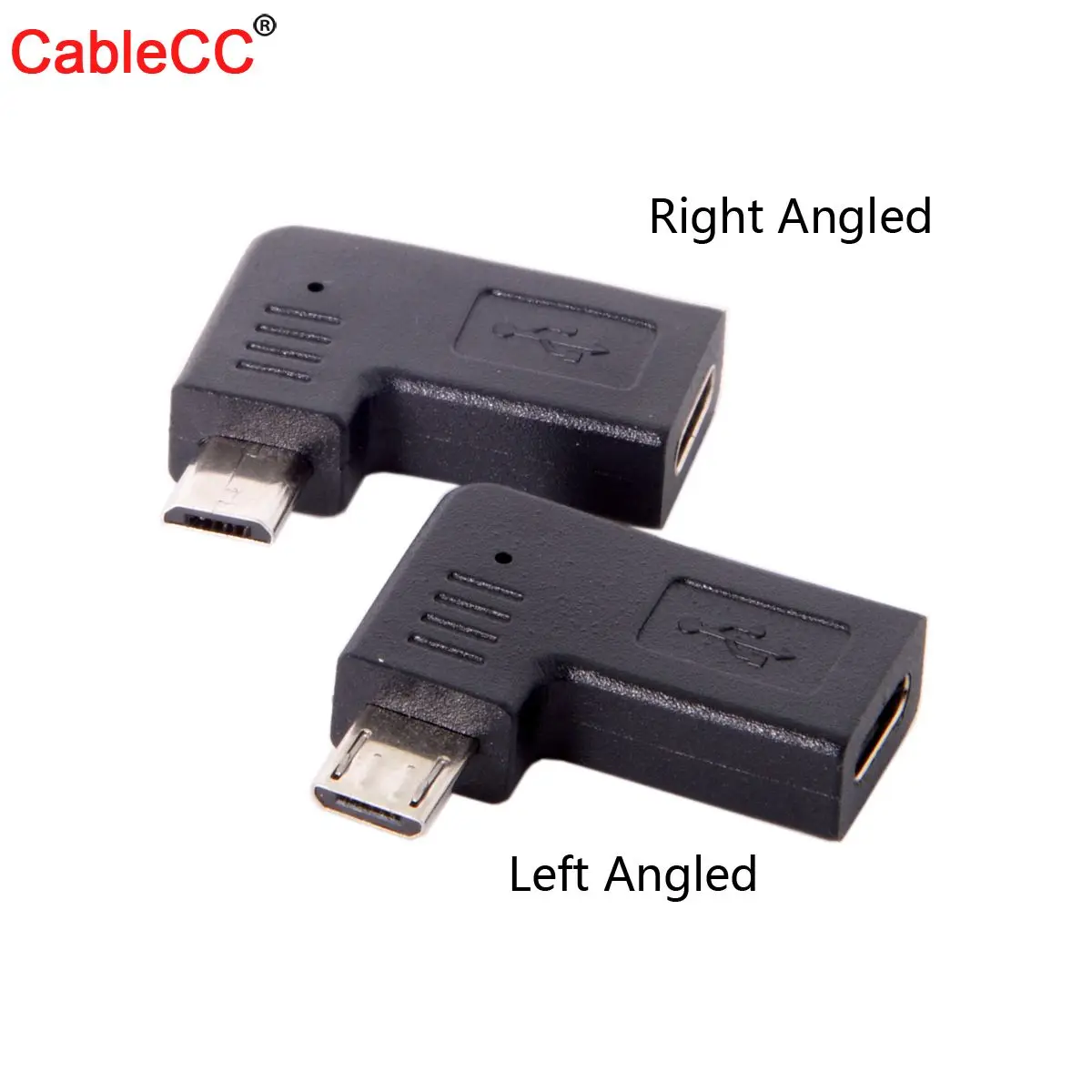CY USB C Type Женский на Micro 2 0 5Pin Мужской адаптер для передачи данных 90 градусов левый и