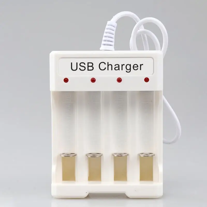 USB Universal Battery Fast Charger 4 Slot Smart Adjustable Charging for Standard AA AAA Adapter | Электроника