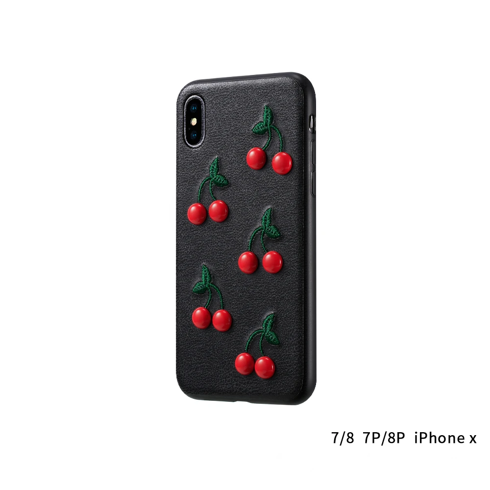 VNSTRIP INS Розовый Горячий 3D вышивка прекрасные фрукты вишня телефон чехол для iPhone 78
