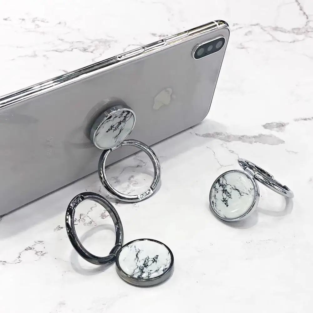 

Novelty Luxury Marble Jelly Metal Phone Ring Stand Holder Sticker Used With All Brand Universal Cellphone Accessories