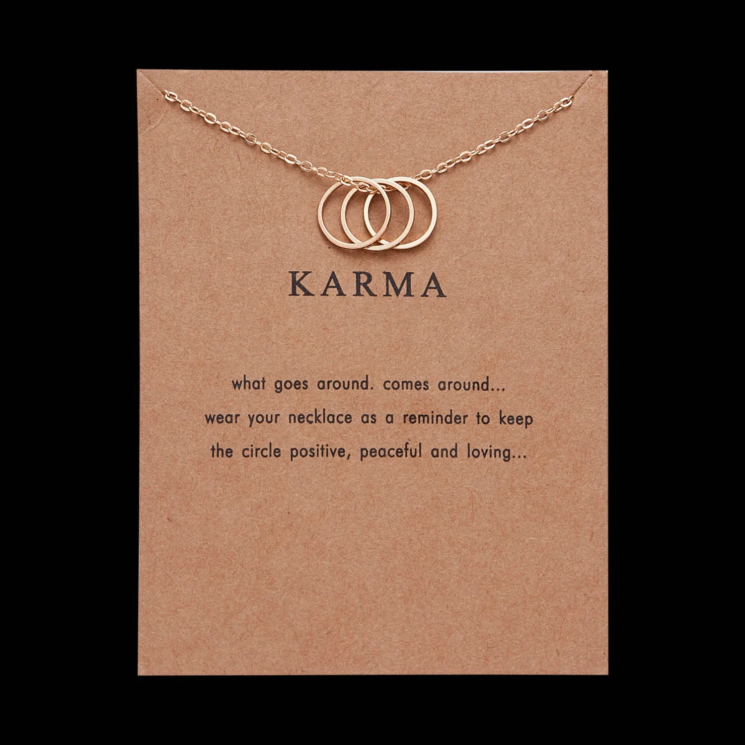Золотое ожерелье Karma с тремя кольцами|Ожерелья подвеской| |