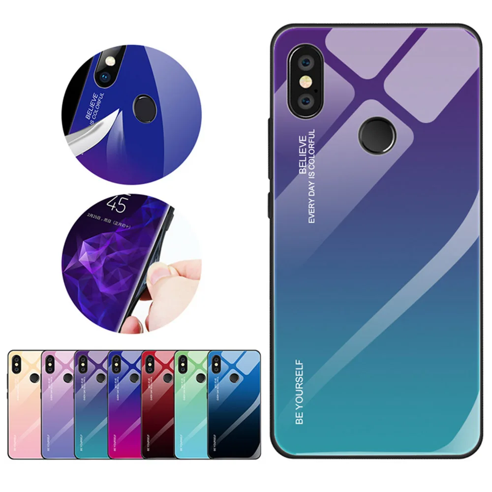 KISSCASE градиентный зеркальный чехол для Xiaomi Redmi Note 6 7 5 6A стеклянный Mi 8 A1 A2 Lite Plus Max 3