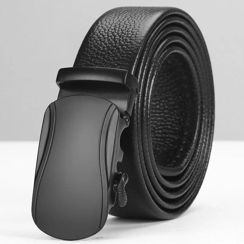 Men Belt Male Genuine Leather Strap Belts For Men Top Quality Automatic Buckle black Belts Men Real leather cowskin ff luxury