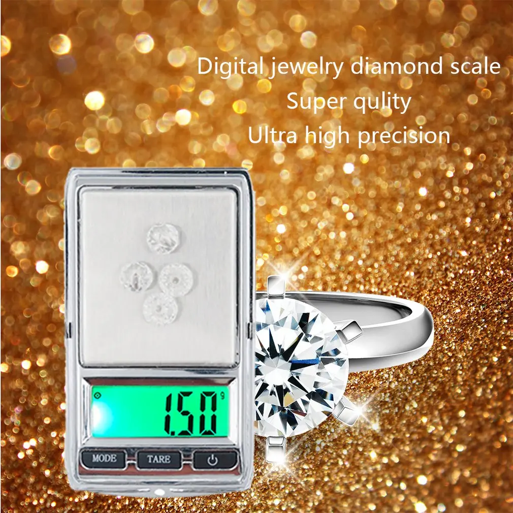 Mini Pocket Digital Scale For Gold Sterling Silver Jewelry Balance Gram Electronic Scales 100G / 0.01 G 500 0.1 | Инструменты