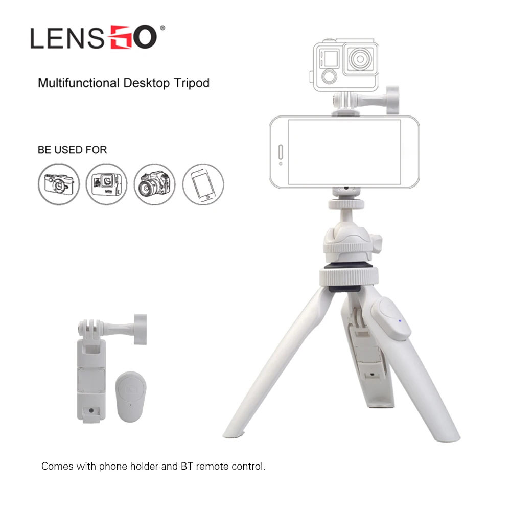 LENSGO L322 портативный Настольный мини штатив с держателем для телефона BT пульт