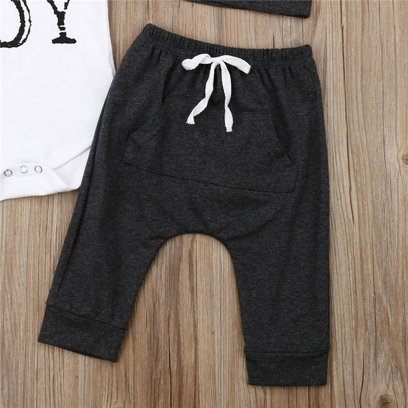 3Pcs Newborn Kid Baby Boys Romper Pants Hats Sunsuit Outfits Summer Cotton 0-18M New 2019 |