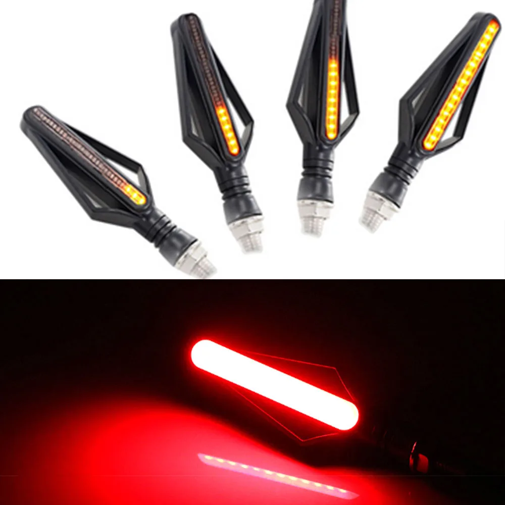 2 шт. новые красные/желтые 24 СВЕТОДИОДНЫЕ указатели поворота для мотоцикла