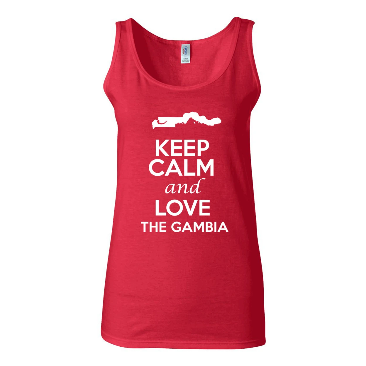 Junior Keep Calm And Love The Gambia Country Patriotic Novelty Sleeveless Tank Top 1293 | Женская одежда