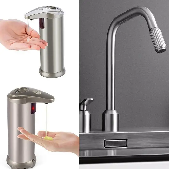 Automatic Stainless Steel Sensor Dispenser Shampoo Box Soap Unisex Household Kitchen Bathroom not included Batteries | Обустройство