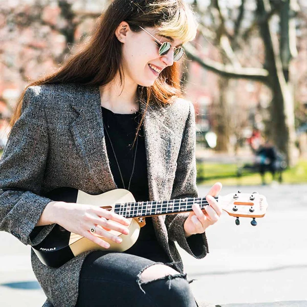 Populele 23 Inch Ukulele APP LED Bluetooth USB Smart Italian Aquila Nylon Strings For Beginners 1pc | Спорт и развлечения