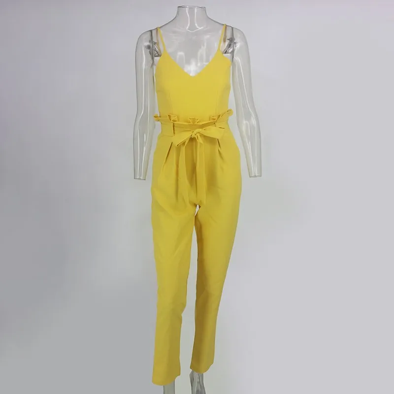 Fuedage сексуальный комбинезон женский s с поясом без рукавов летний костюм открытой