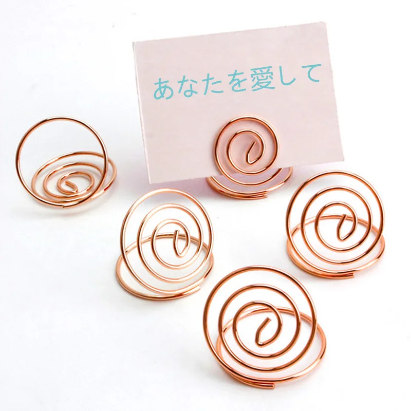 24 Pcs Table Number Holders Ring Shape Card Holder Circle Stereo Note Pad Menu Clips |