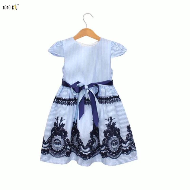 2019 Summer Children Dress Kids Clothes For Girls Casual Striped Embroidery Printed Dresses Child Girl Clothing 2 3 4 5 6 7 Year | Детская