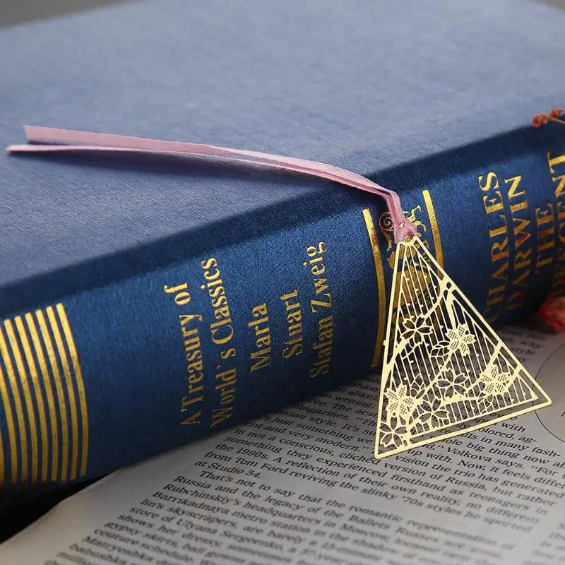 Креативный Цветок сакуры мини полые металлическая Закладка Подставка для книг