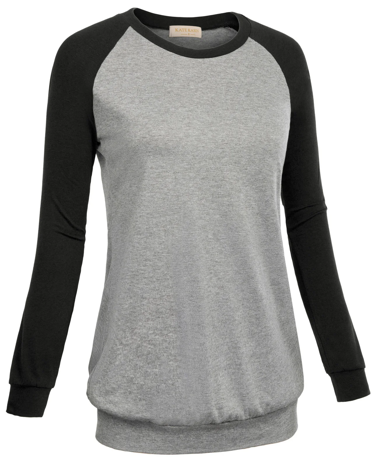 Модные женские повседневные контрастные цвета рукава эластичная футболка с