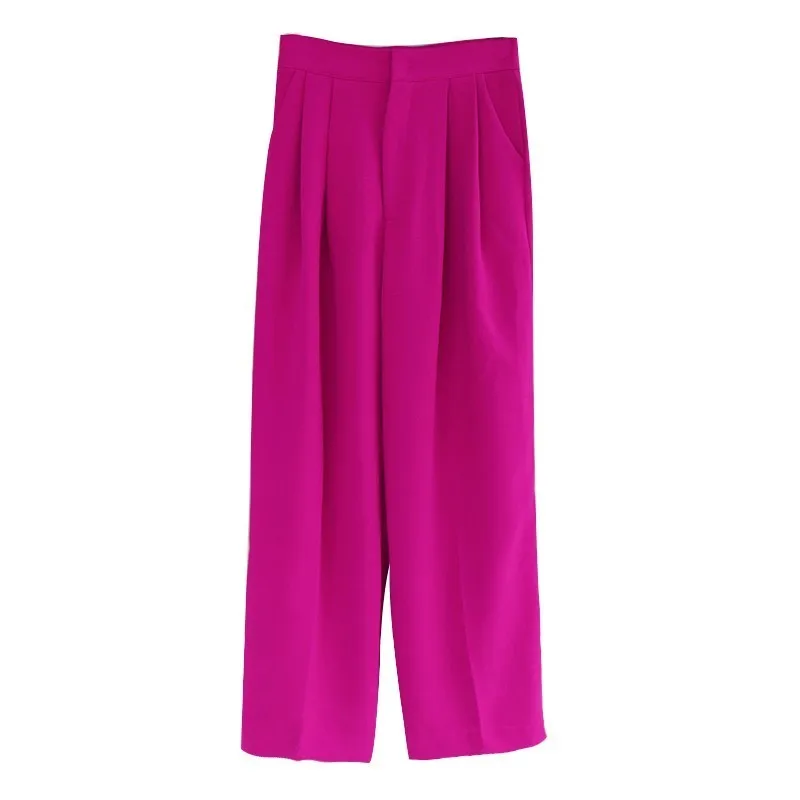 TWOTWINSTYLE Long Pants Female High Waist Solid Straight Trousers For Women Large Size Casual Fashion 2020 Spring Clothes New | Женская