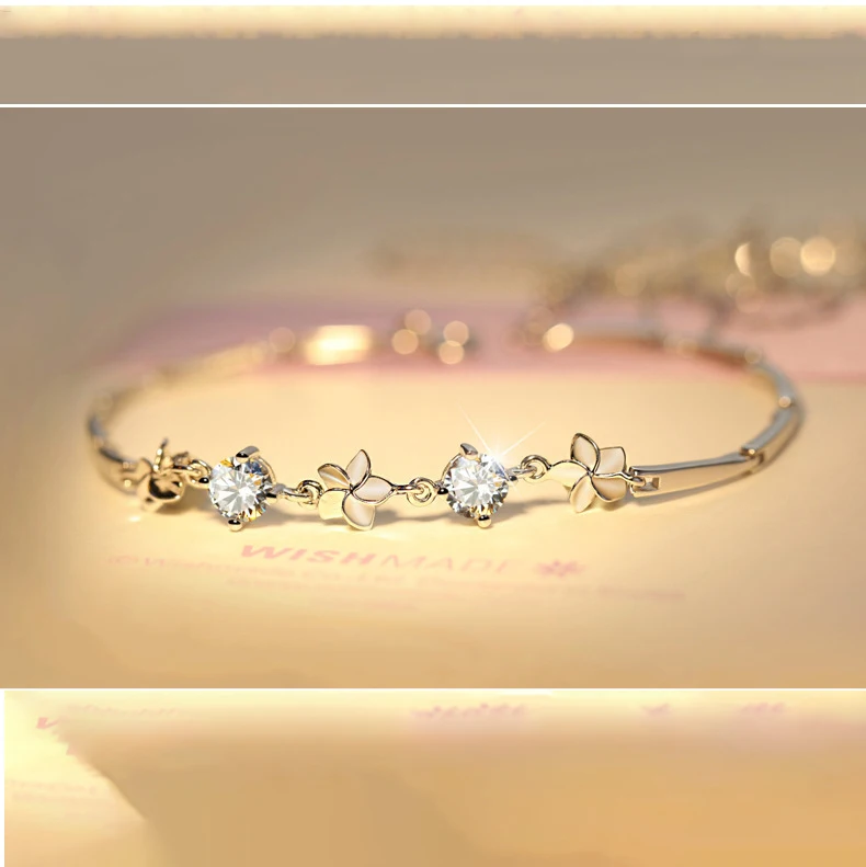 

Silver Color Bracelet Jewelry 5-leaf Carnation Bracelet Lovers Gold Bohemia Bracelet for Women Jewelry Chain Accessories Gift