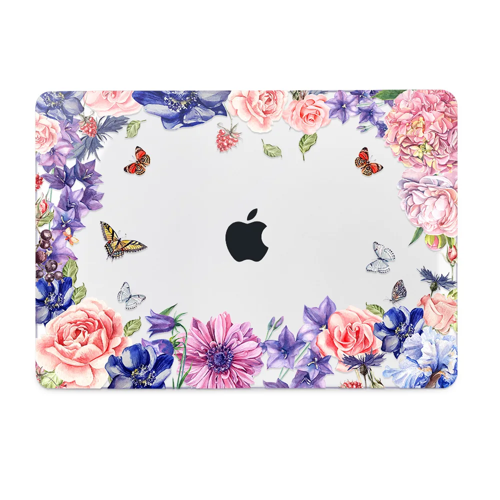 Для Apple MacBook Air 13 дюймов Чехол A1932 A1466 Pro retina 12 15 Touch bar печать цветочный пластик