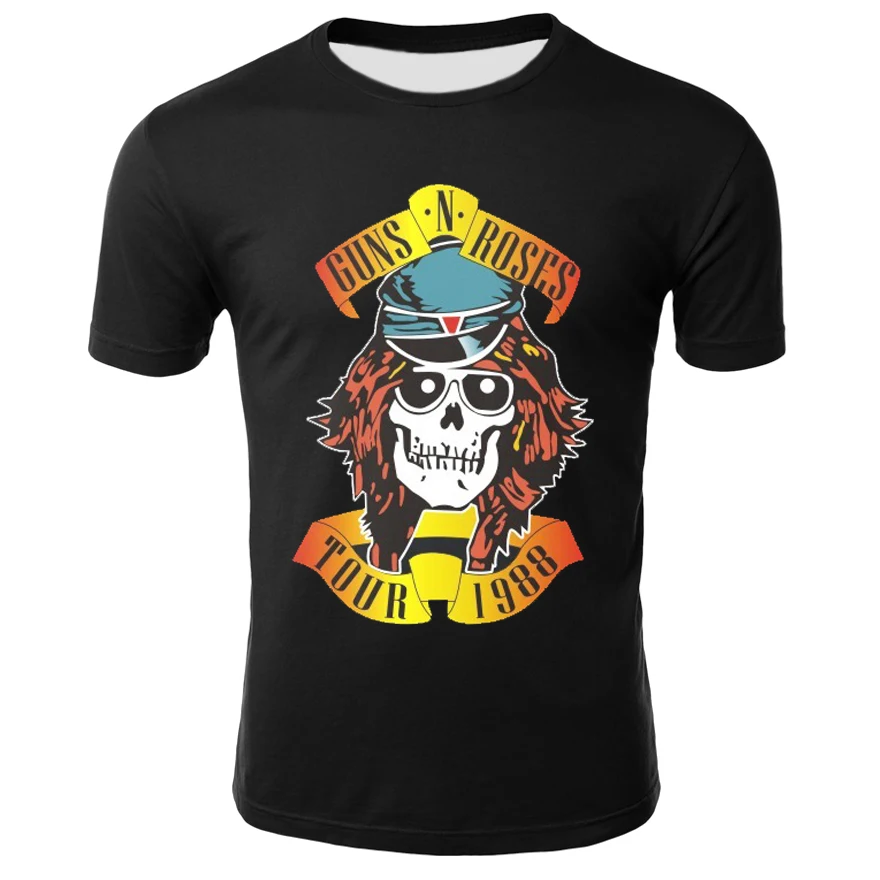 YELITE Gun and rose tshirt Men's T-shirt Short Sleeve tees top Tshirt 3d Print T shirt Summer 2019 Newest Skull shirts | Мужская