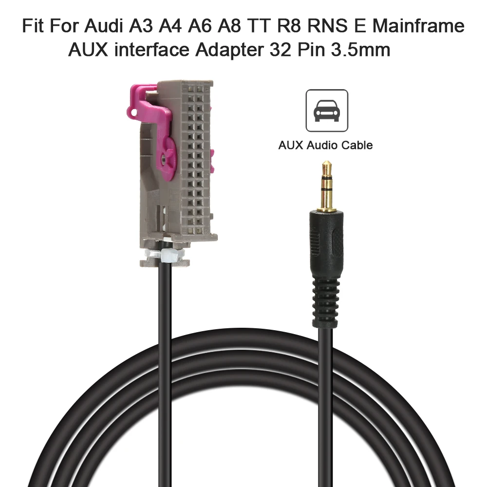 Подходит для Audi A3 A4 A6 A8 TT R8 RNS E основной адаптер интерфейса AUX 32 Pin 3 5 мм