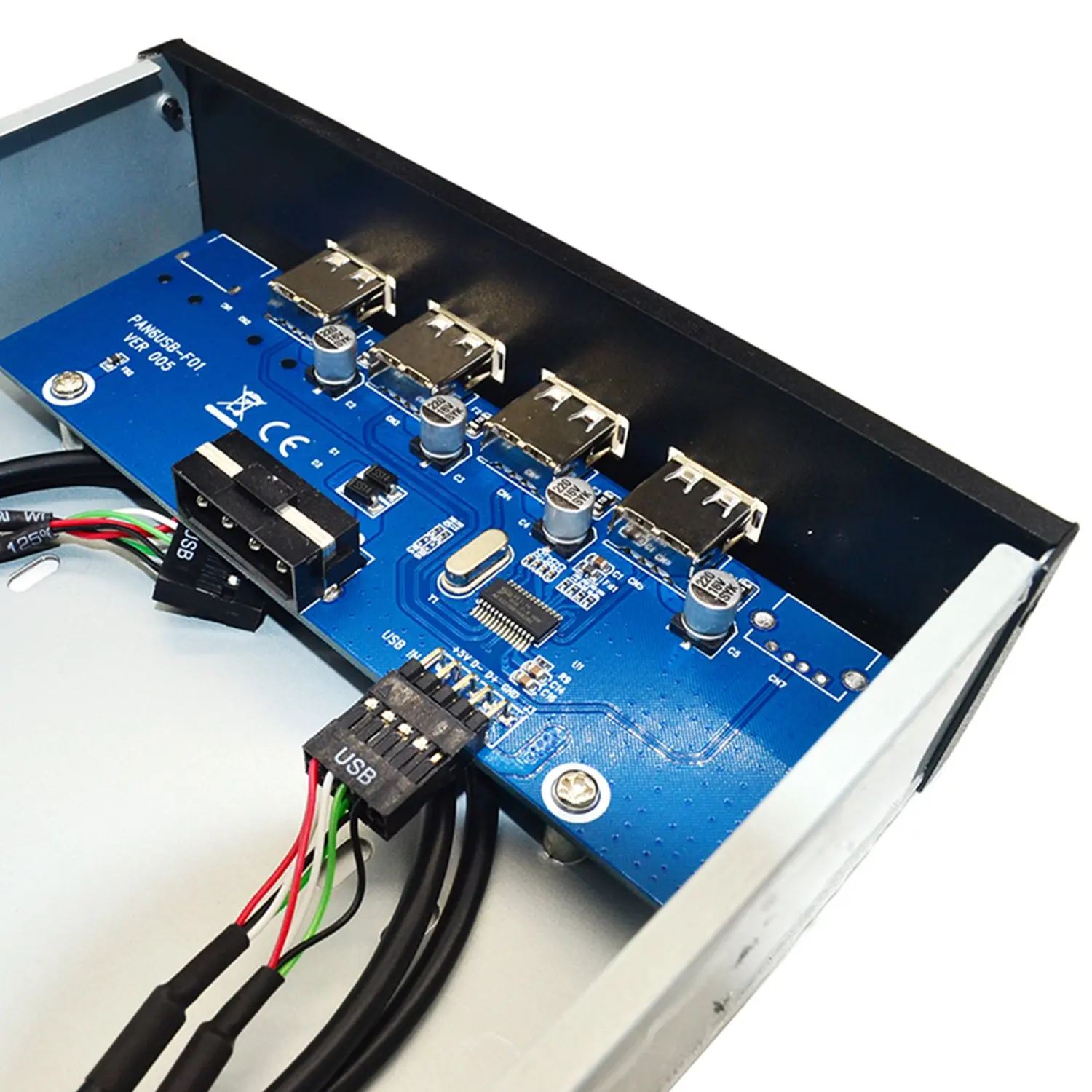 Новинка-5 25 дюймов Floppy Bay 4 порта USB 2 0 концентратор USB2.0 Передняя панель