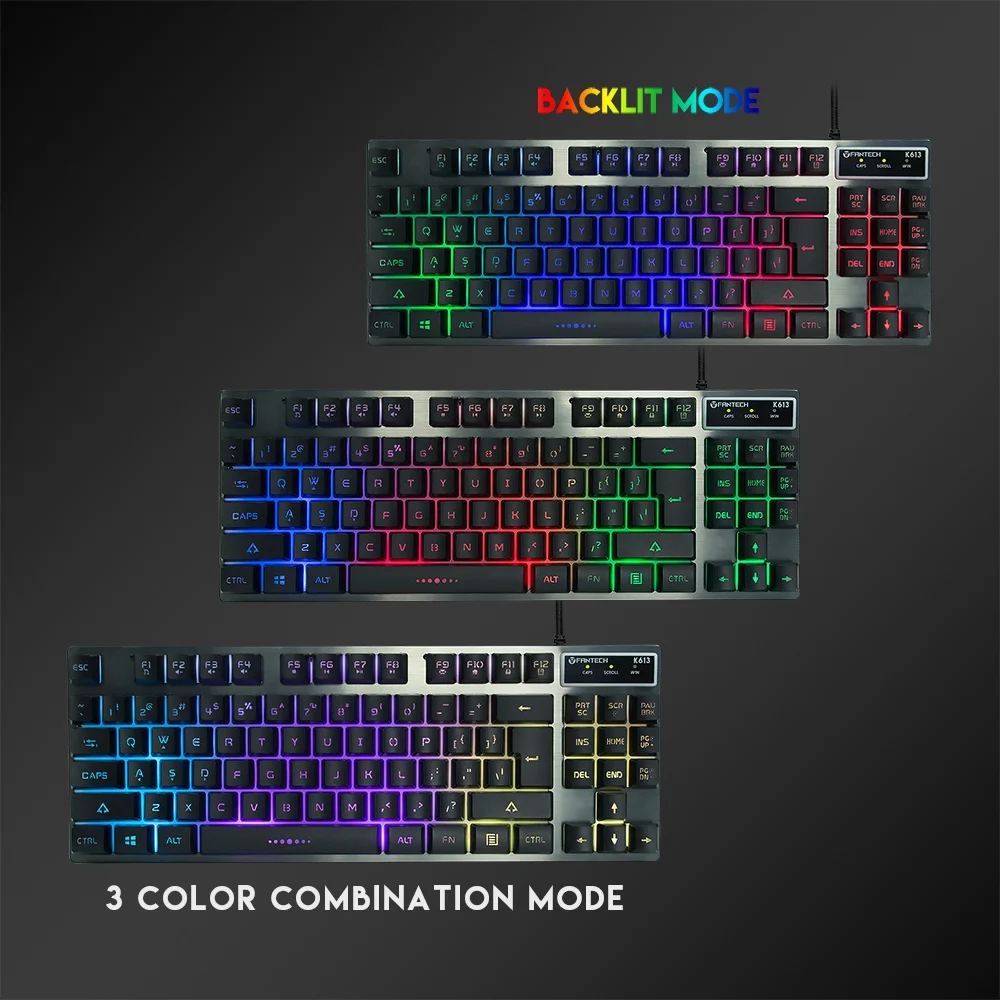Профессиональная Проводная игровая клавиатура Fantech K613 с Usb подсветкой 87
