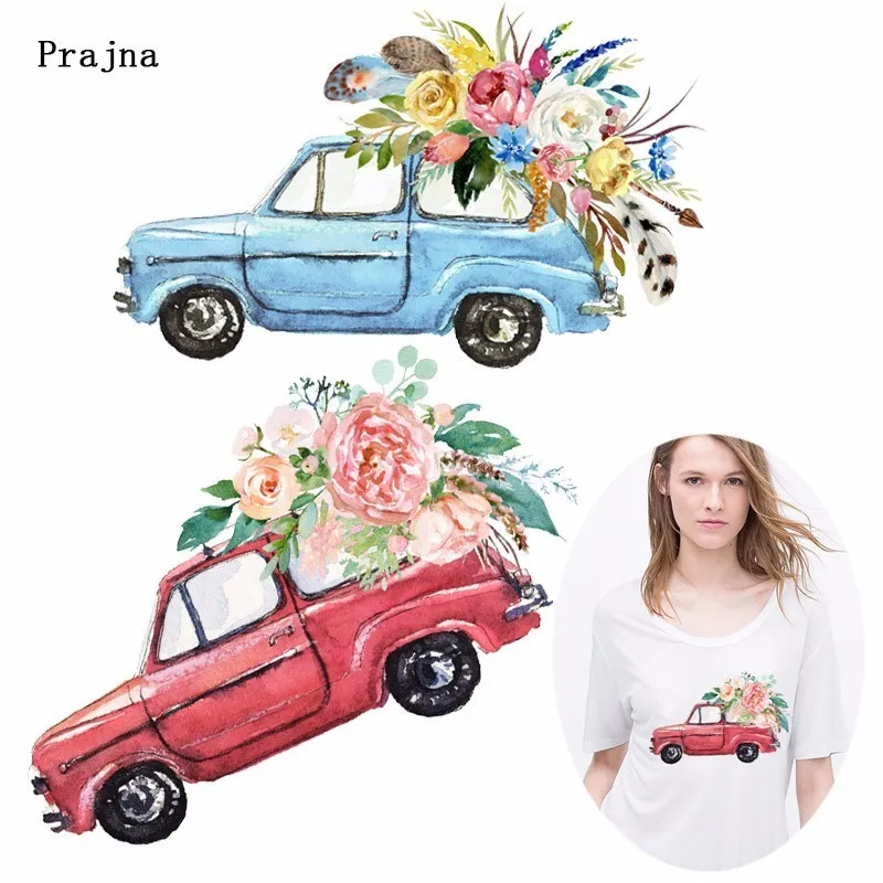 Prajna красные автомобили с цветком большая теплопередача разные принты