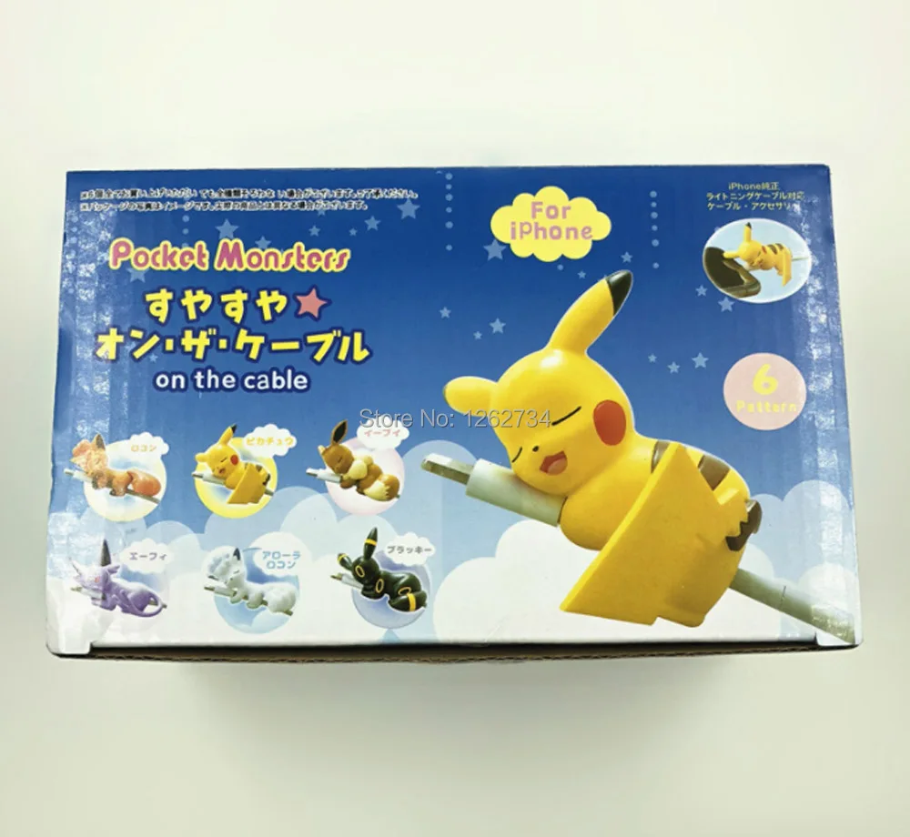Милые фигурки героев животных Pika Eev Alola Vulpix Umbreon 6 шт. протектор кабеля 5 см ПВХ