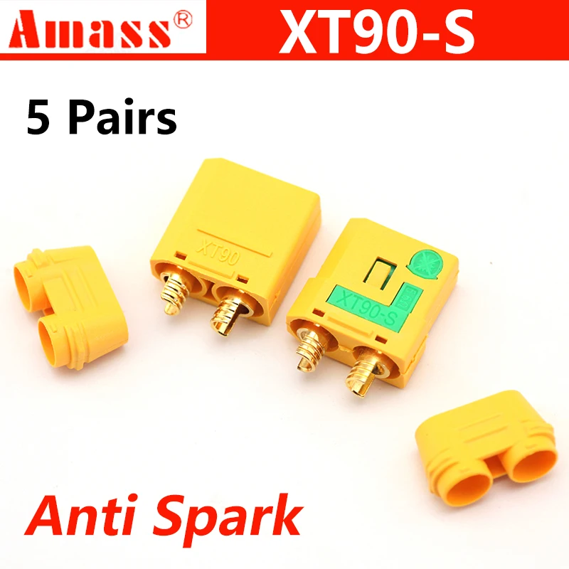 5 пар Amass XT90S XT90 S Male Female Bullet Connector anti spark для RC DIY FPV Quadcopter brushless motor|Детали и