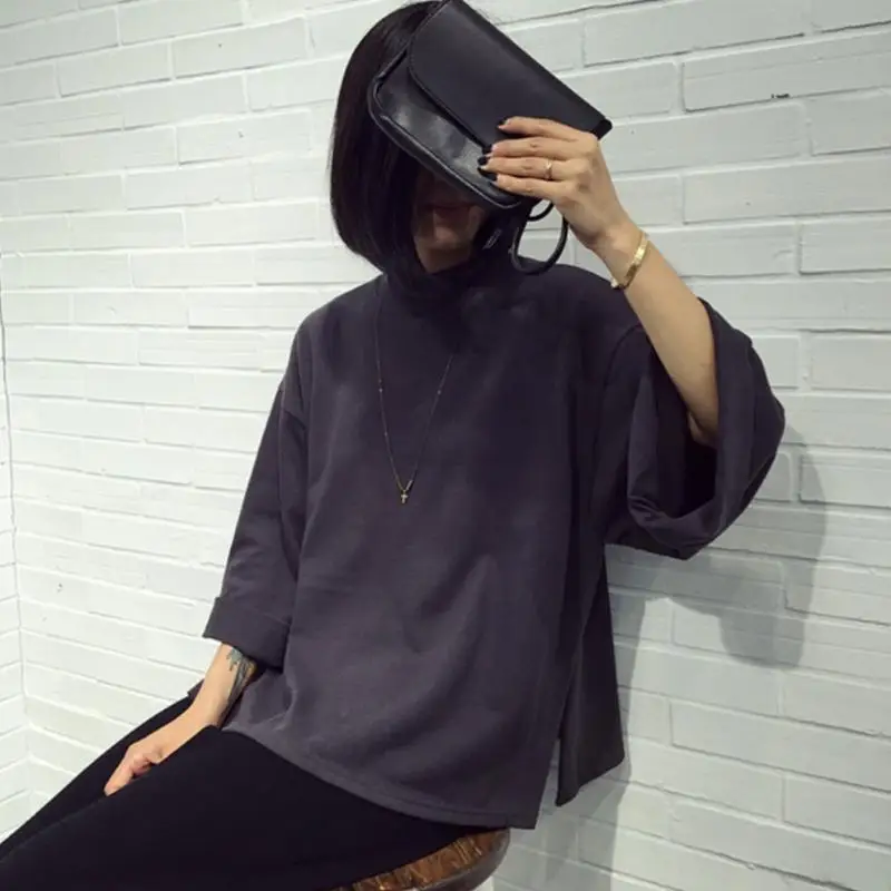 3 цвета Женская Корейская простая футболка высокое качество хлопок эластичные