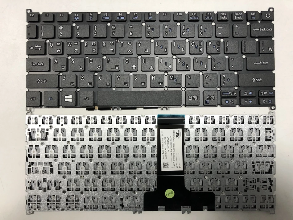 Клавиатура для ноутбуков Acer Aspire One Cloudbook 11 США и Корея без рамки макет US &amp KR |