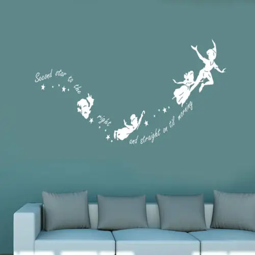 Tinkerbell second star to the right Peter pan Wall Stciker Mural Art Decal | Дом и сад