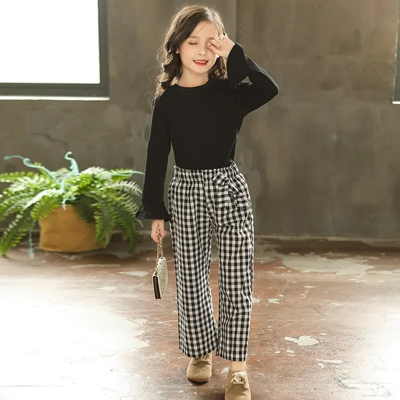 Детская одежда для подростков комплекты одежды детей весенне-Осенние футболки с