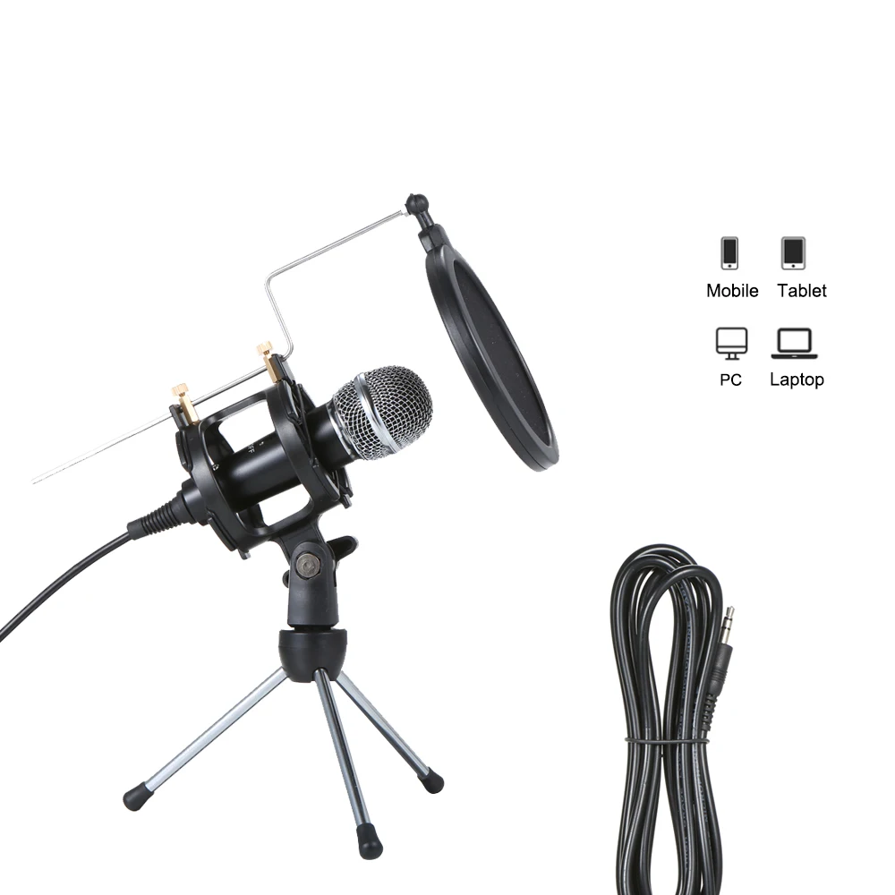 Профессиональный конденсаторный микрофон мини портативный для записи набор