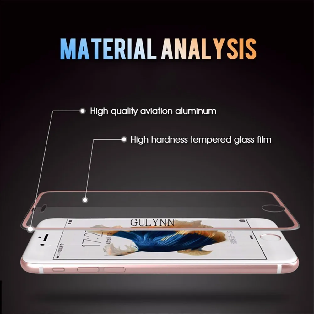 3D закаленное стекло из алюминиевого сплава для iPhone 8 Plus 7 6 6s полноэкранная