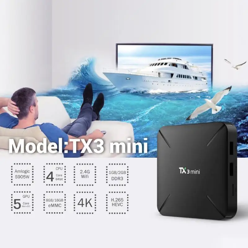 TX3 мини ТВ Box Android 7 1 Amlogic S905W Декодер каналов кабельного телевидения wi fi Media Player