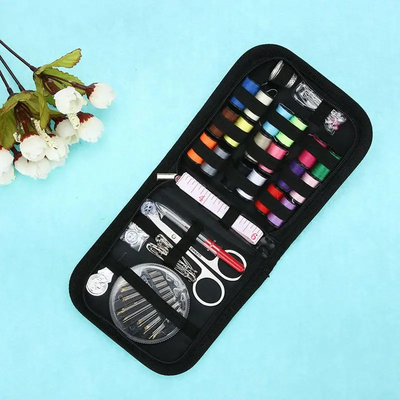 70PCS/Set Multifunction Sewing Box Thread Stitches Needles Tools Kit Cloth Buttons Craft Scissor Travel Case | Дом и сад
