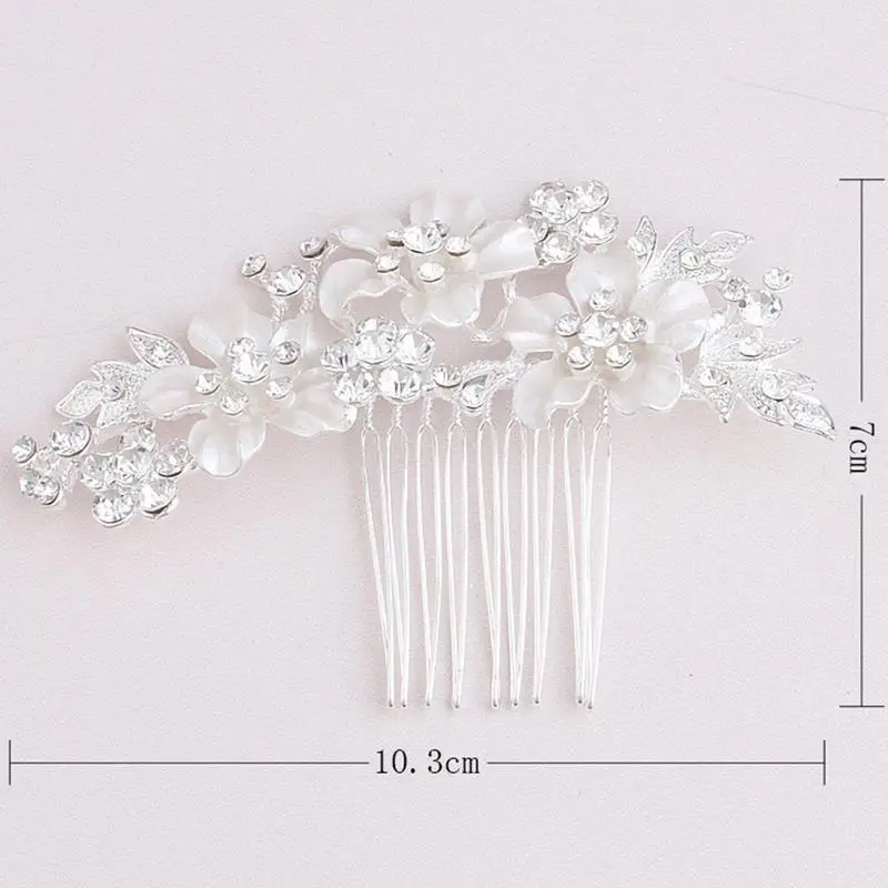 Расческа для волос невесты головной убор ручной работы горный хрусталь