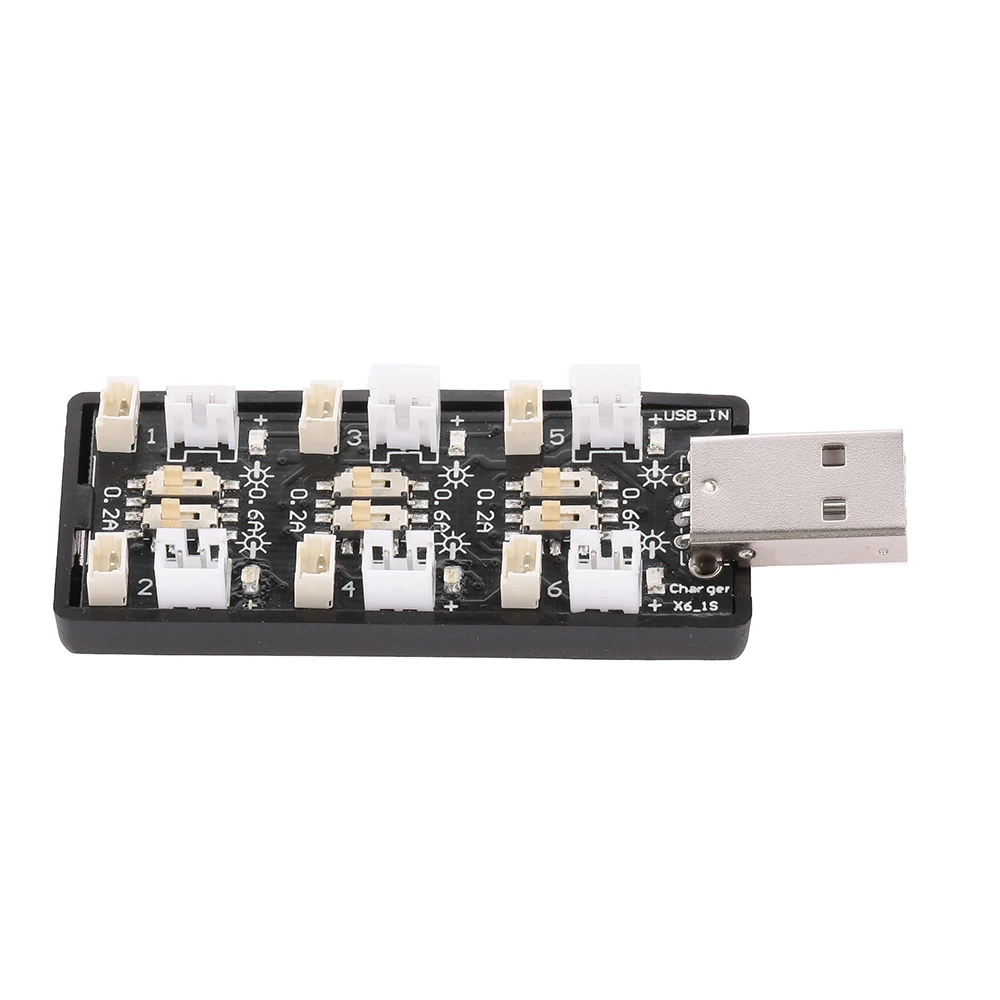 6 одновременно заряжаемых батарей 1S LiPo зарядное устройство USB полная зарядка