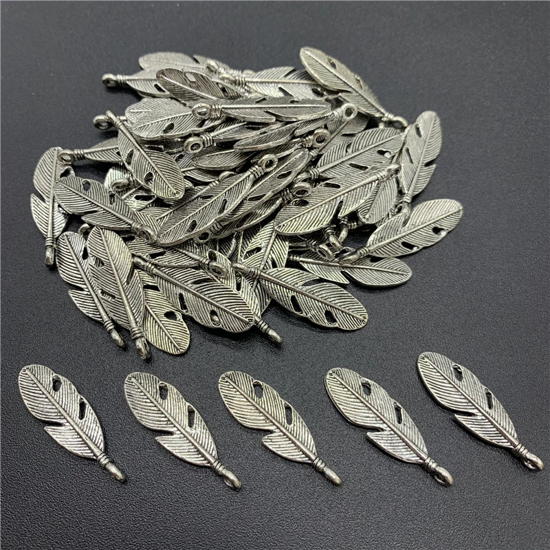 10 шт. подвеска в виде листьев 30 х10 мм |