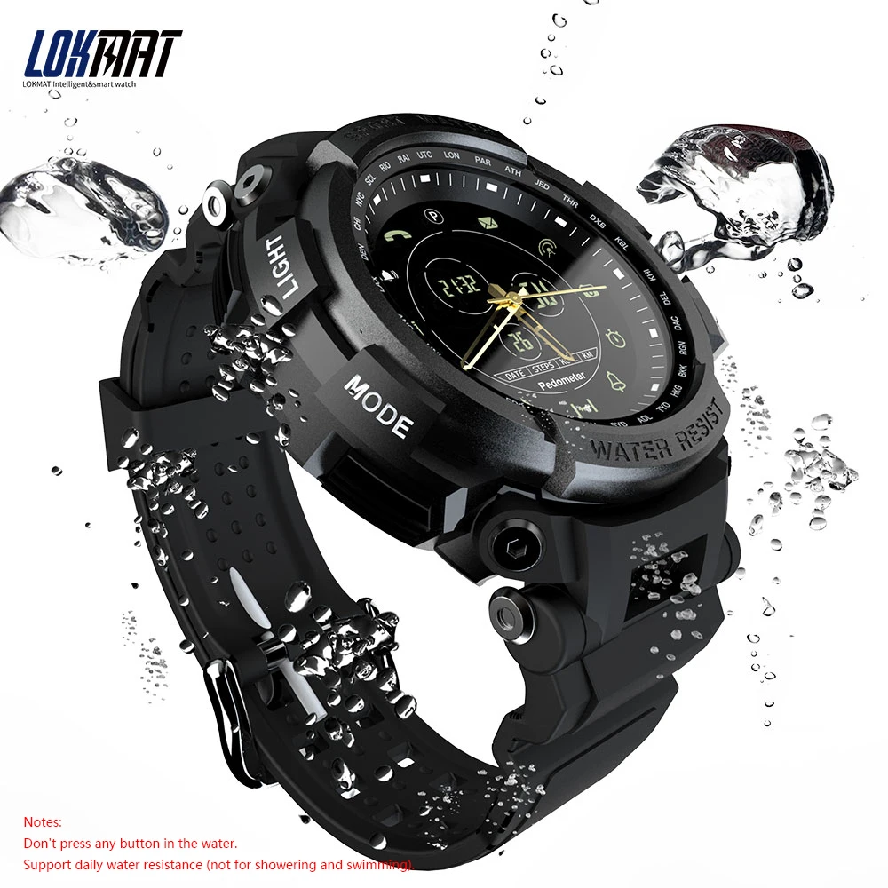 Умные часы LOKMAT MK28 1 14 дюйма экран BT4.0 водонепроницаемый шагомер счетчик калорий