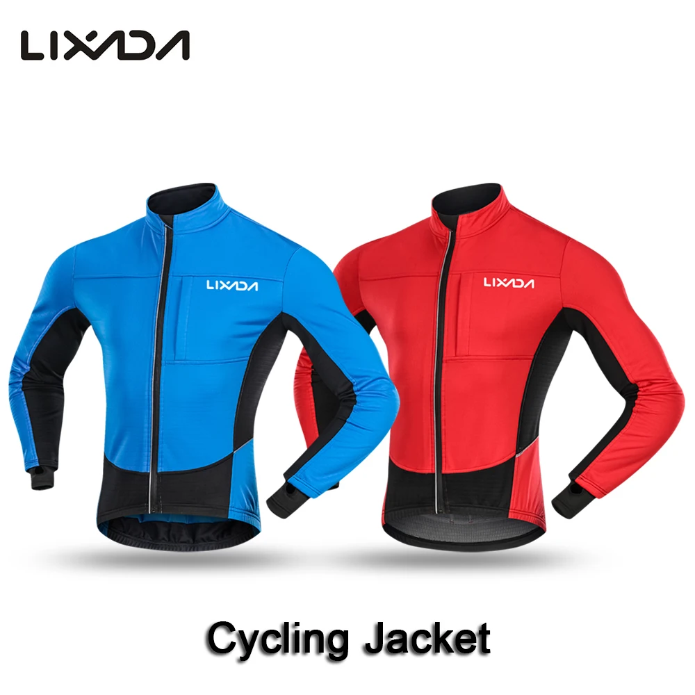 Lixada Men's Windproof Cycling Jacket Running Clothing Sportswear Coat Winter Thermal Polar Fleece MTB Bicycle Riding | Спорт и