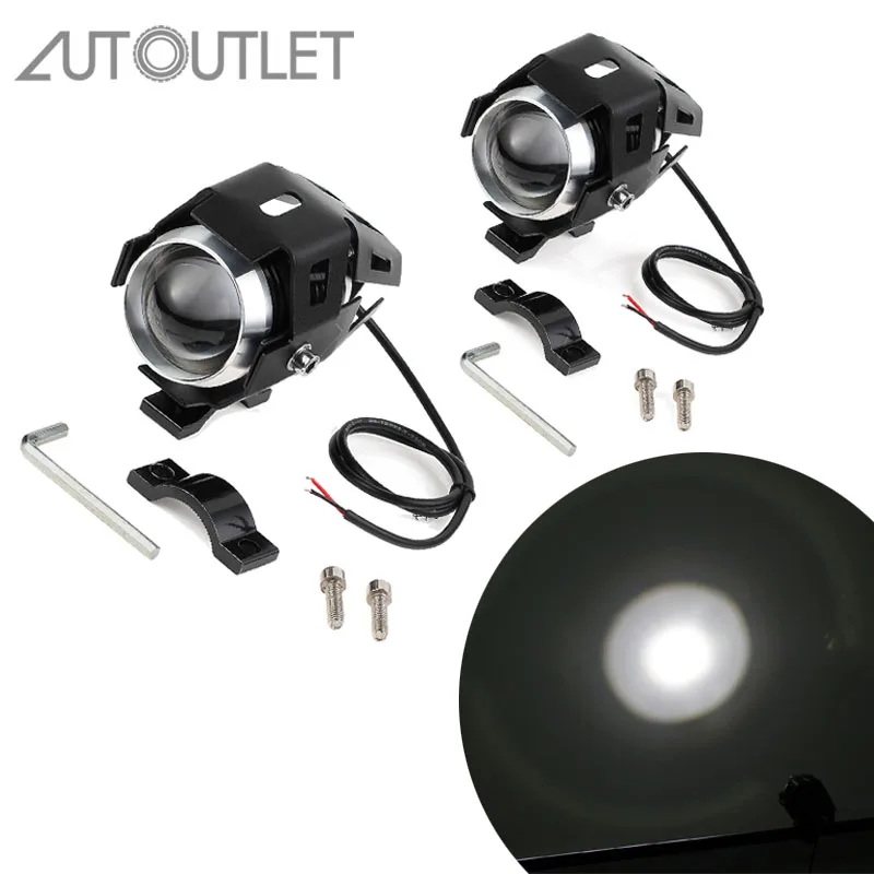 

AUTOUTLET 2pcs 15W U5 Motorcycle Motorbike Headlight LED Fog Spot Lights Bulb for 12-80V Vehicles Like motorcycles bicycles
