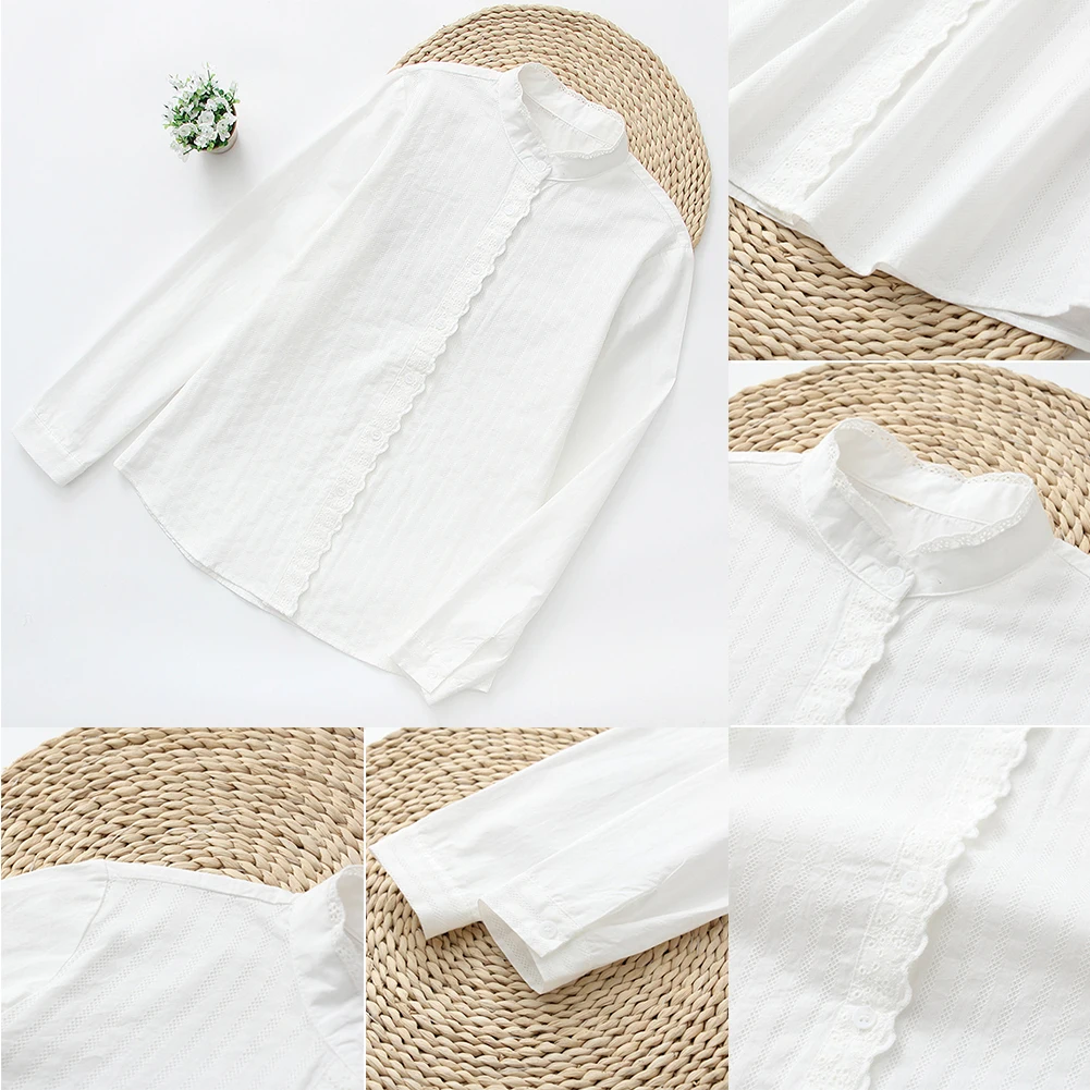 Весенне осенние универсальные повседневные блузки с длинными рукавами для