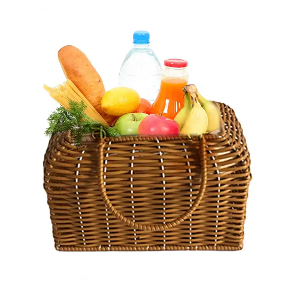 Ручная плетеная Сумка из ротанга открытая Пляжная Корзина Соломенная тоут
