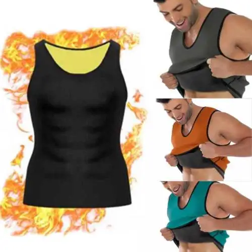 Mens Slimming Vest Sport Ultra Sweat Neoprene Gym Fitness Waist Training with Zipper Men Weight Loss Running | Мужская одежда
