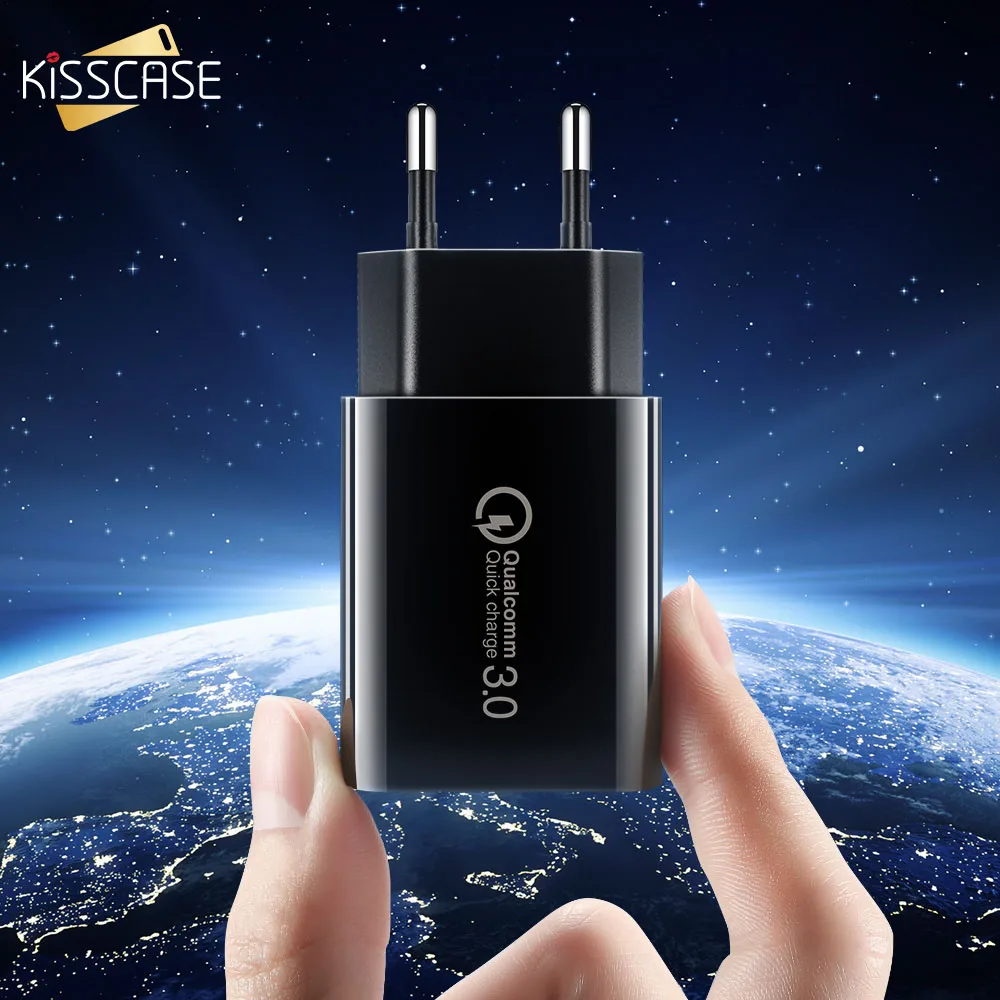 Быстрое зарядное устройство KISSCASE QC 3 0 с европейской вилкой универсальное