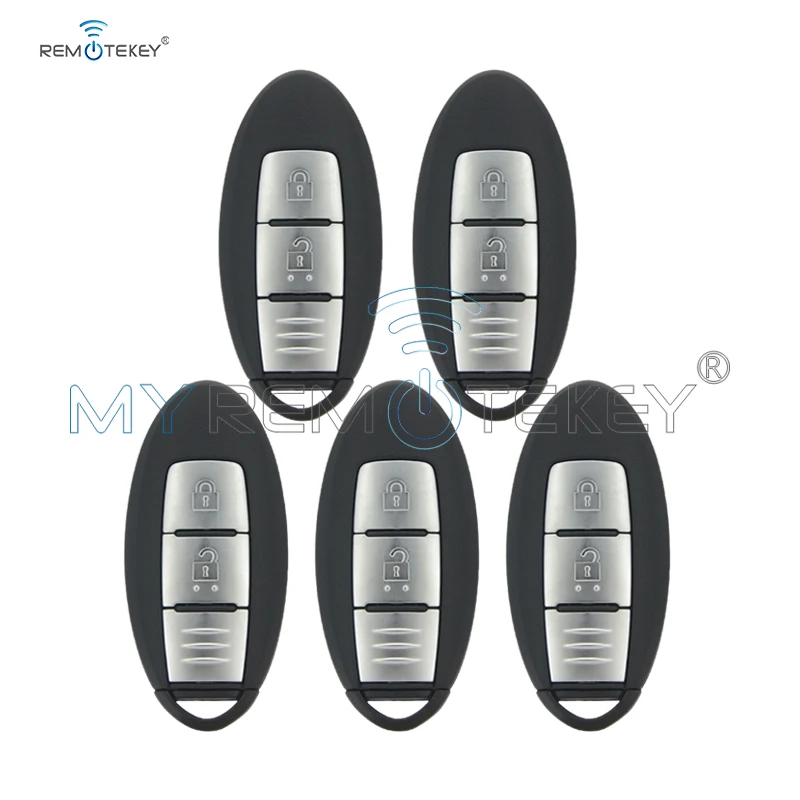 Remtekey 5 шт. 2 кнопки 433 92 МГц S180144102 для Nissan Qashqai X Trail с аварийным ключом БЕСКЛЮЧЕВОЙ