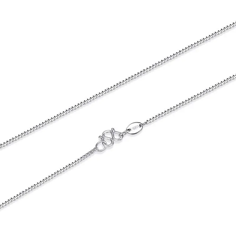 

Solid Platinum 950 Bling Curb Link Chain Necklace 45cm Length For Womem Birthday Gift New Real Pt950 Chain