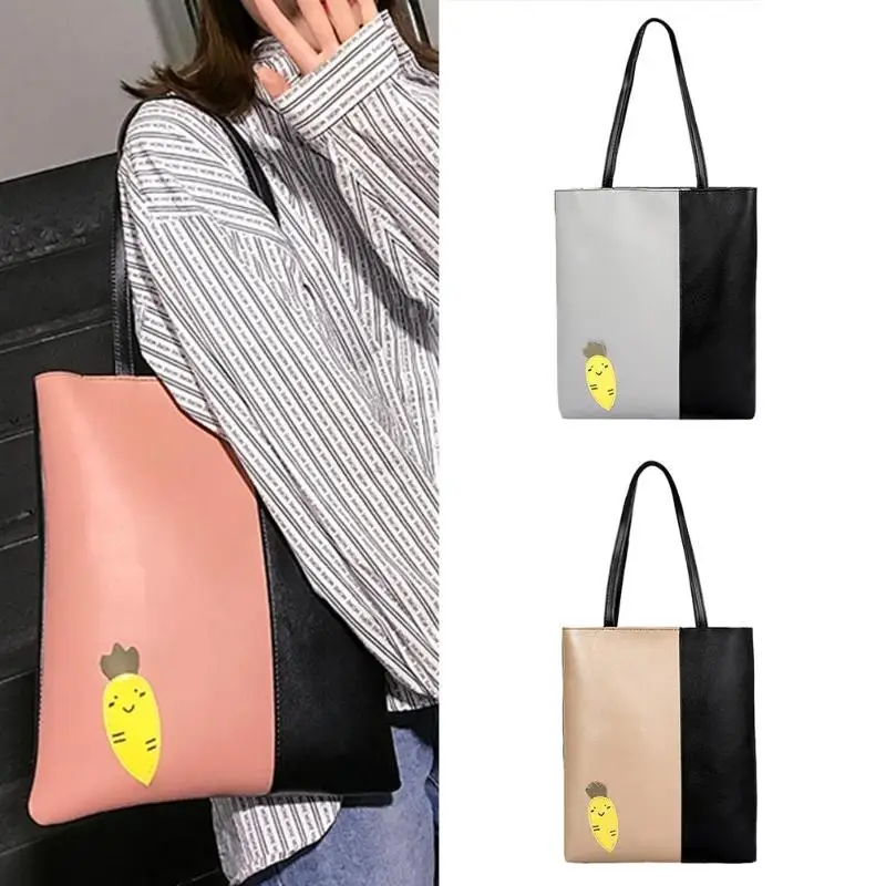 Морковь хит цвет Шоппинг сумки девушка плечо Женщины Топ ручка сумка большая